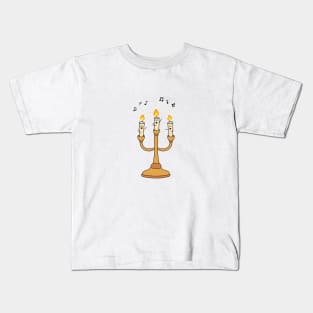 funny three cute candles singing opera Kids T-Shirt